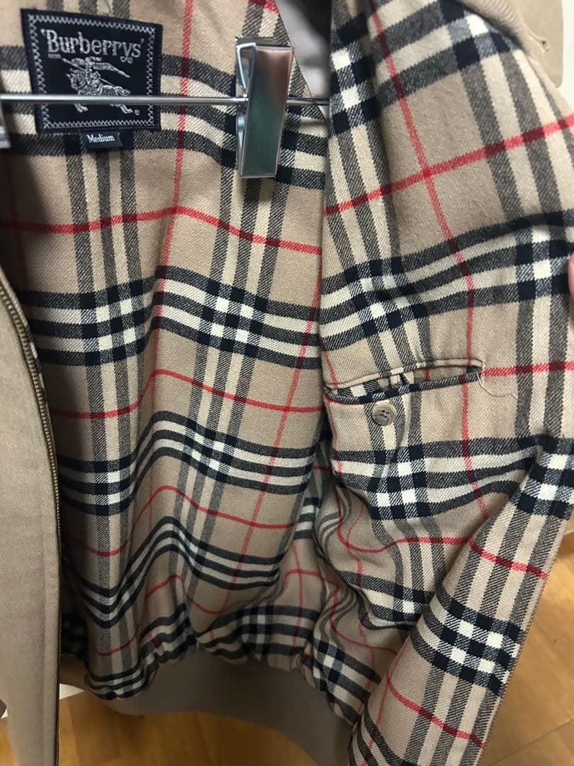 バーバリー　ブラウン ジップアップジャケット チェック柄　M