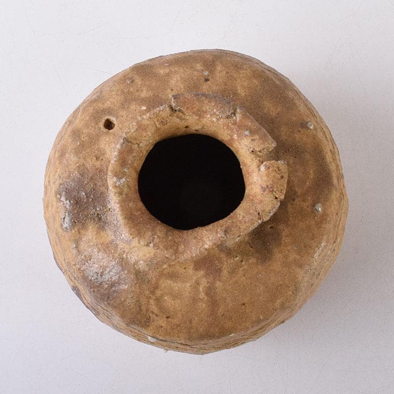 コロンビア渓谷焼　両志庵窯　大木宗完作　蹲（うづくまる）壷　共箱　V　R8721