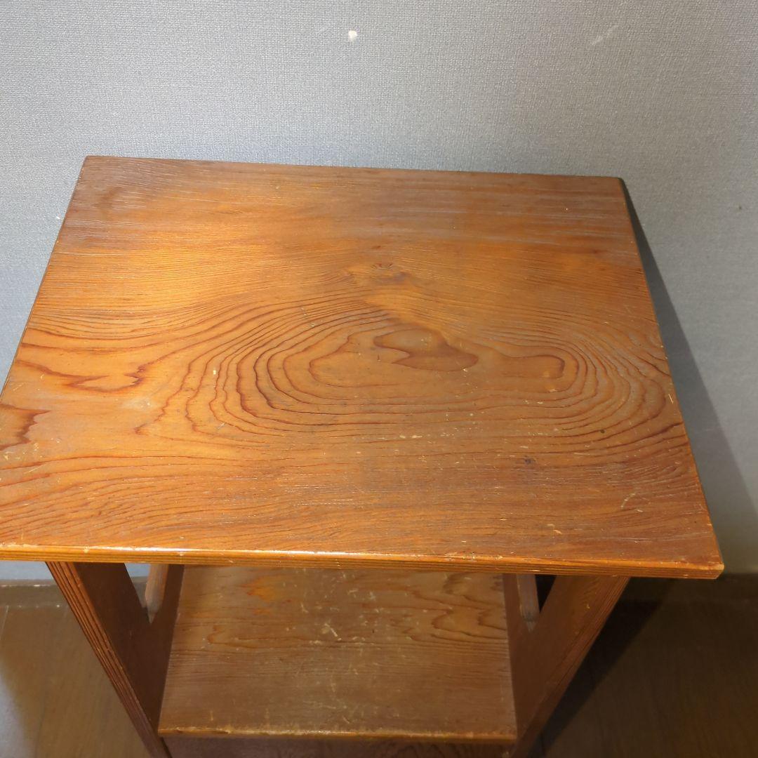 【昭和レトロ】天然木　屋久杉　木製電話台・ファックス台
