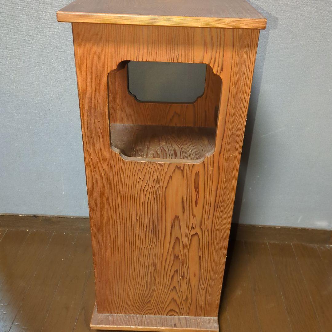 【昭和レトロ】天然木　屋久杉　木製電話台・ファックス台