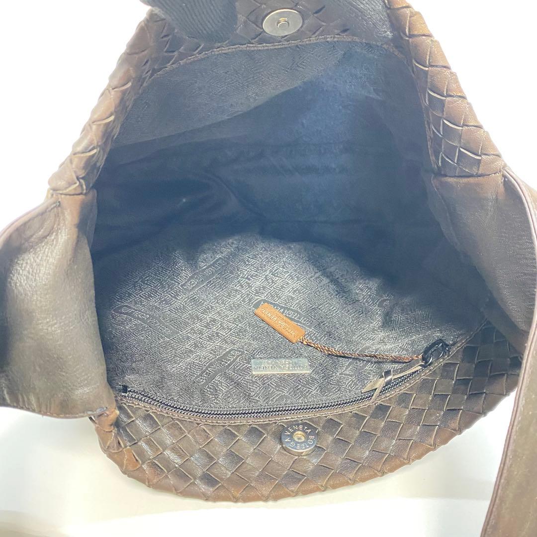 ボッテガヴェネタ ブラウン イントレチャート ワンショルダーバッグ