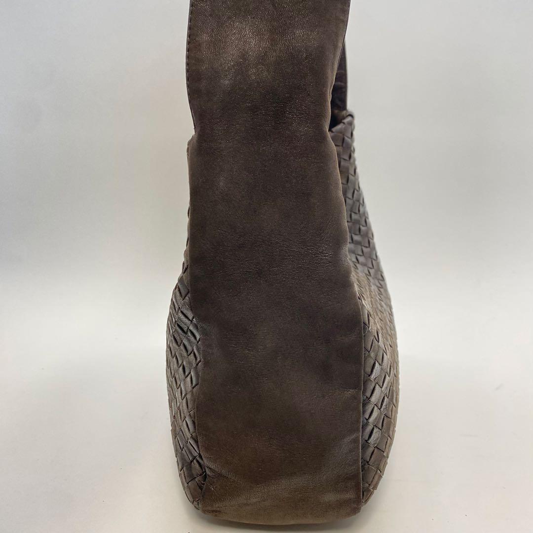 ボッテガヴェネタ ブラウン イントレチャート ワンショルダーバッグ