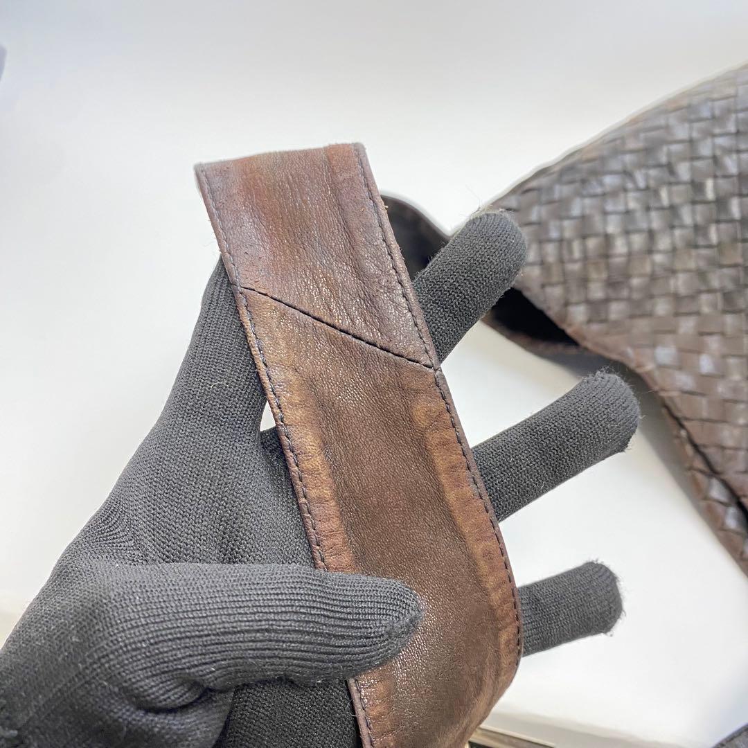 ボッテガヴェネタ ブラウン イントレチャート ワンショルダーバッグ