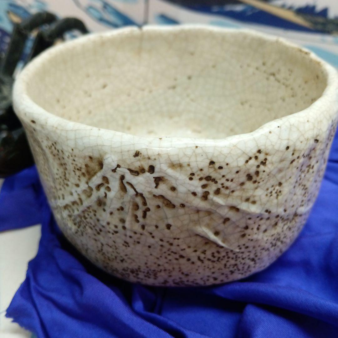 江戸時代名工級茶道具在銘粉引富士山図柄古陶磁器抹茶茶碗見事な風合景色当時物