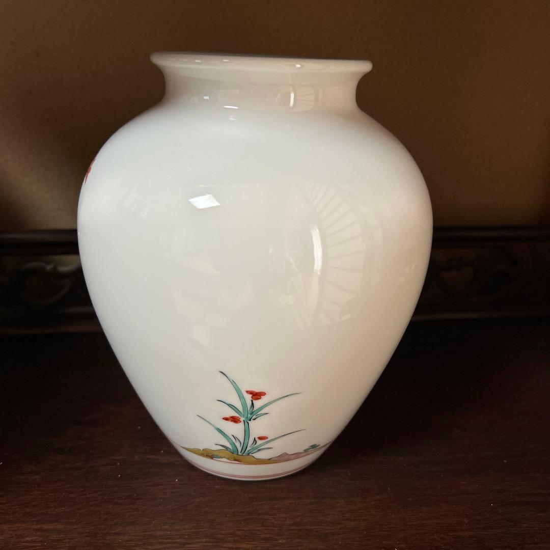 有田焼 十四代柿右衛門 花瓶 共箱付