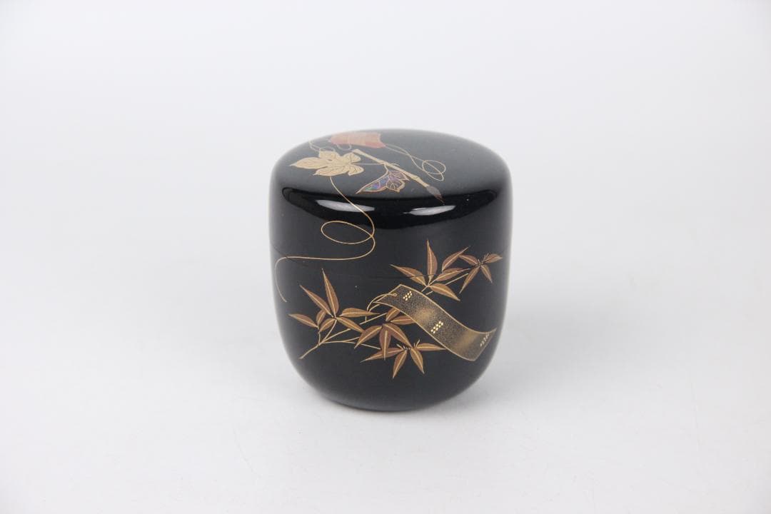加賀蒔絵師宗利作 吉田利昭 大棗 内銀地 螺鈿細工入 栞付き N11-15A