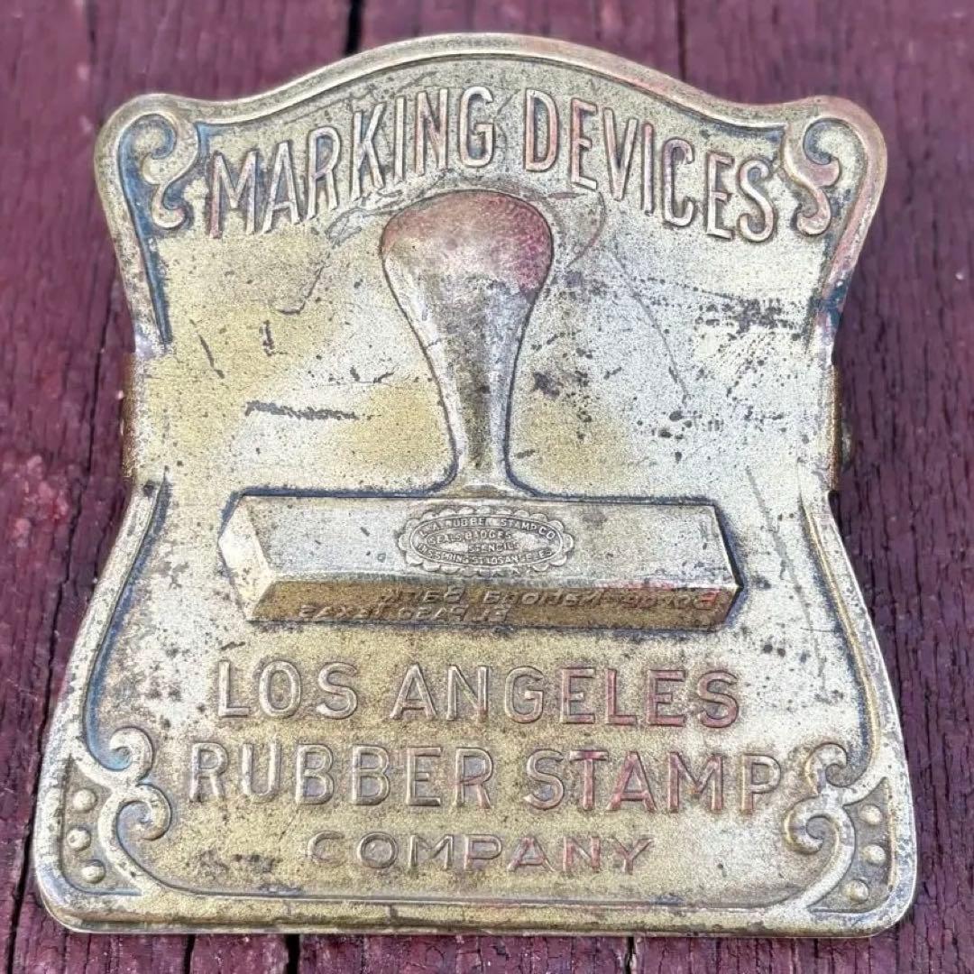USA VTG真鍮製ペーパークリップ1920s RUBBER STAMP Co.