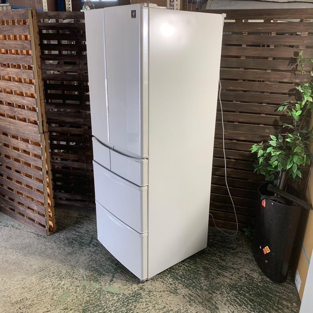 J258R SHARP 6ドア冷凍冷蔵庫 SJ-PF46C-H 2017年製