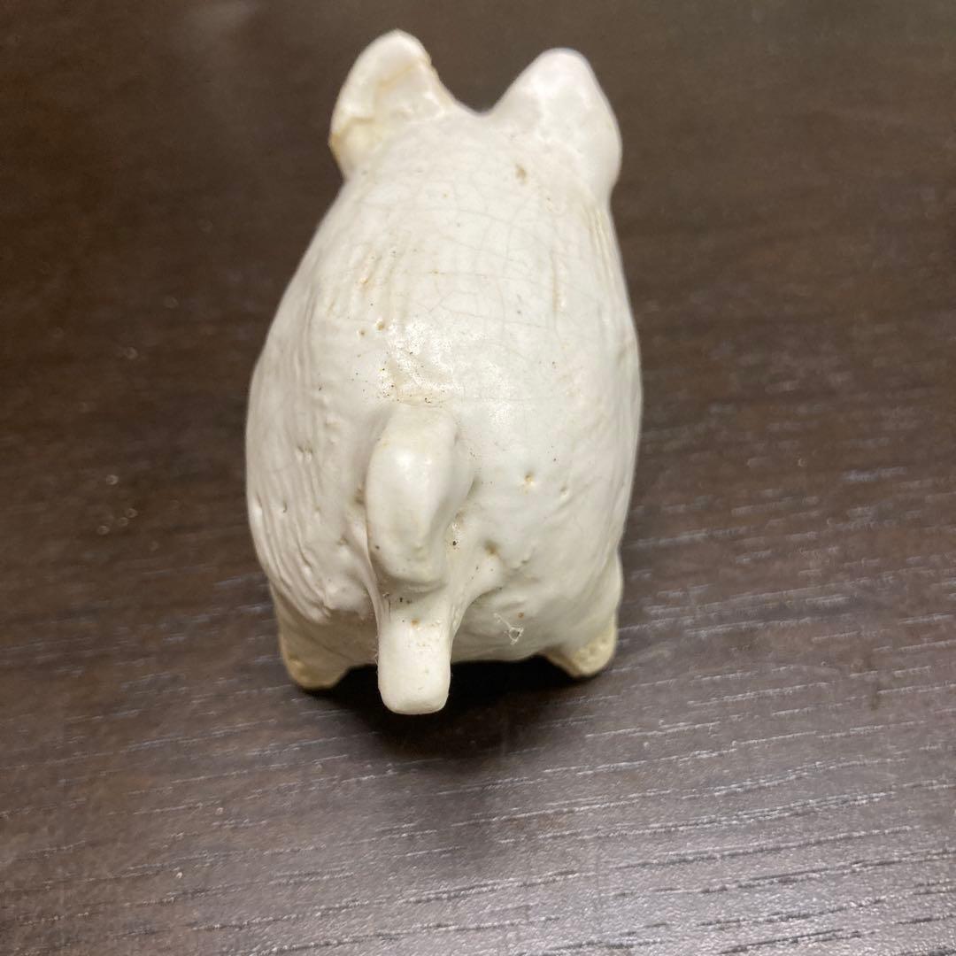 陶器製 白い豚 置物 小室幸雄さん