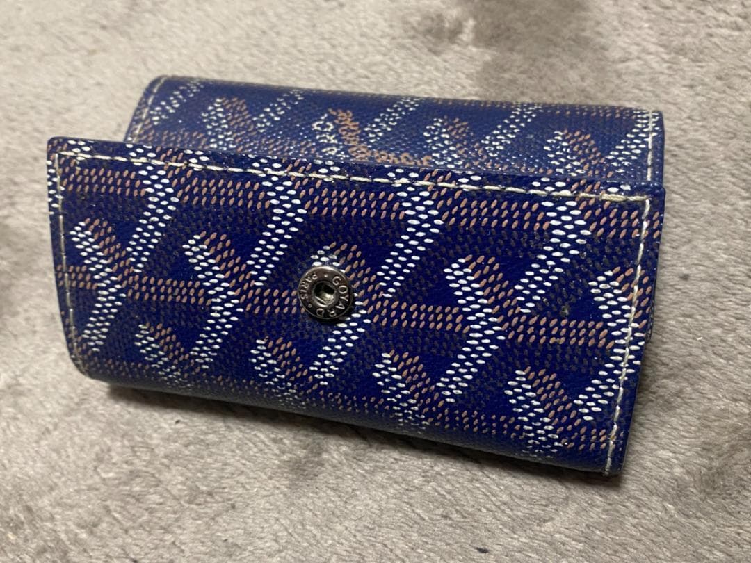 GOYARD ゴヤール 6連キーケース　ヘリボーン　ネイビー x ブルー