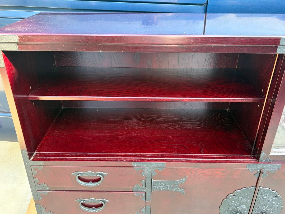 田中家具 アンティーク 民芸家具 和風リビングボード 飾り棚 二本松工芸館