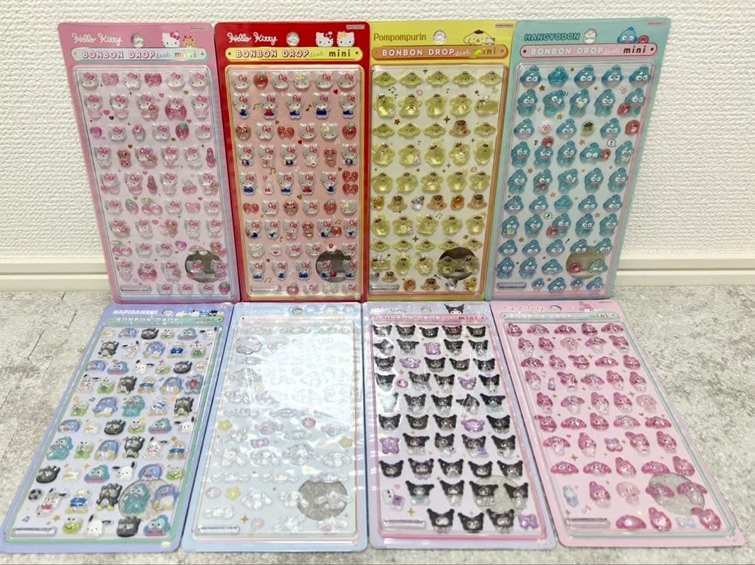 み*ん様 サンリオ ボンボンドロップシール mini 8種セット