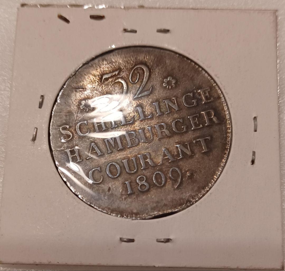 1809年(217年前)ドイツ(自由ハンザ都市ハンブルク) 32シリンゲ銀貨