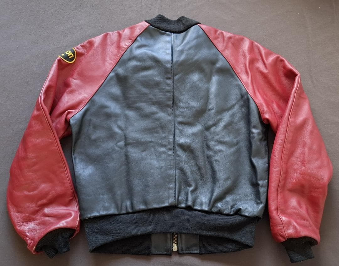 VANSON チームジャケット 赤黒レザージャケット【年代物・古着】