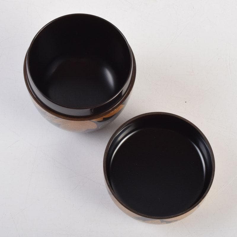 茶道具　輪島塗　栄伸堂　花草蒔絵　棗　共箱　V　9168