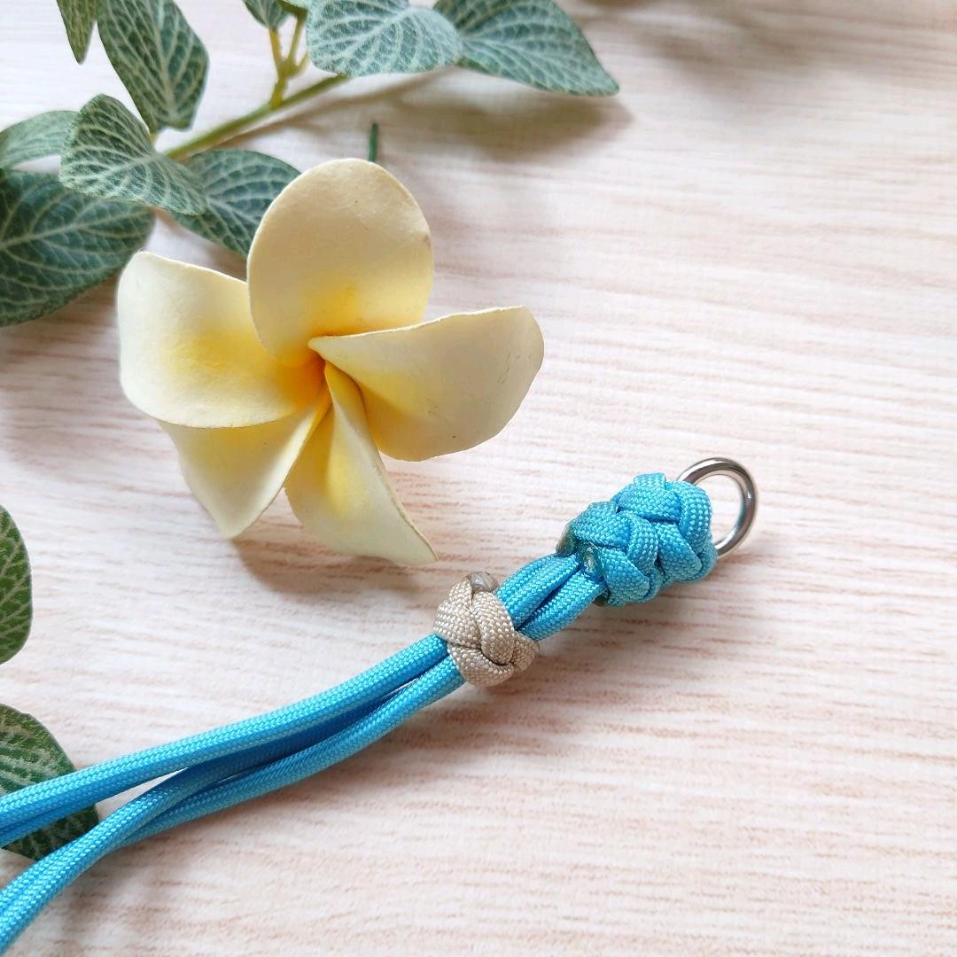 パラコード首輪　ハーフチョーク　ターコイズコンチョ付　中型犬　大型犬　№076