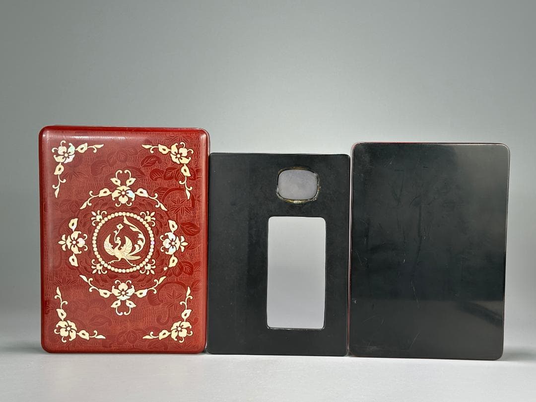 書道具　文房具　硯箱　東雲作　螺鈿　水滴　硯