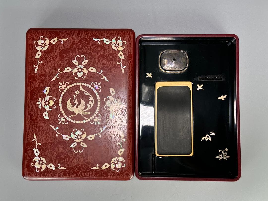 書道具　文房具　硯箱　東雲作　螺鈿　水滴　硯