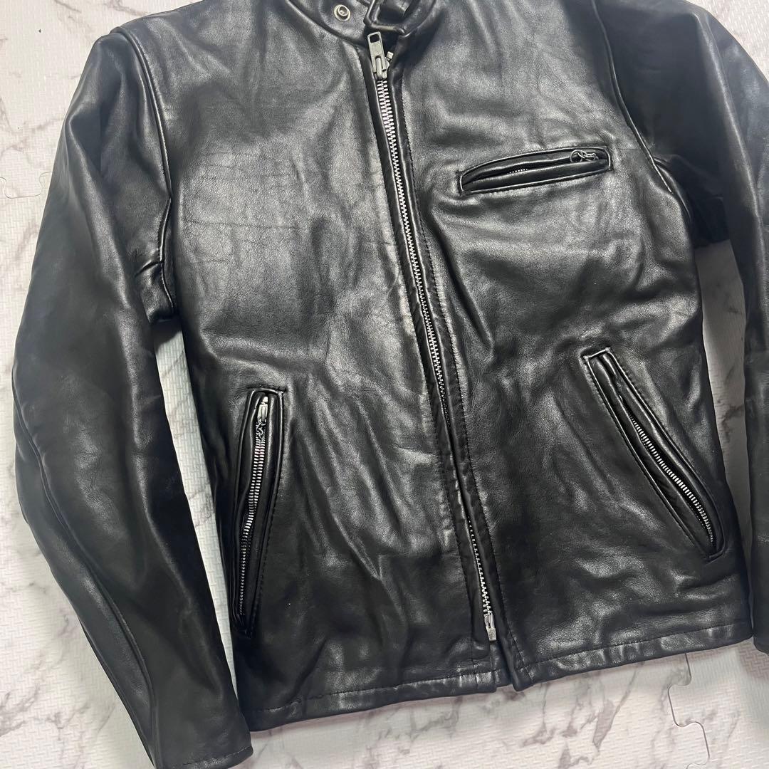 【米国製】✨ schott シングルライダース 641 38size 黒色 本革