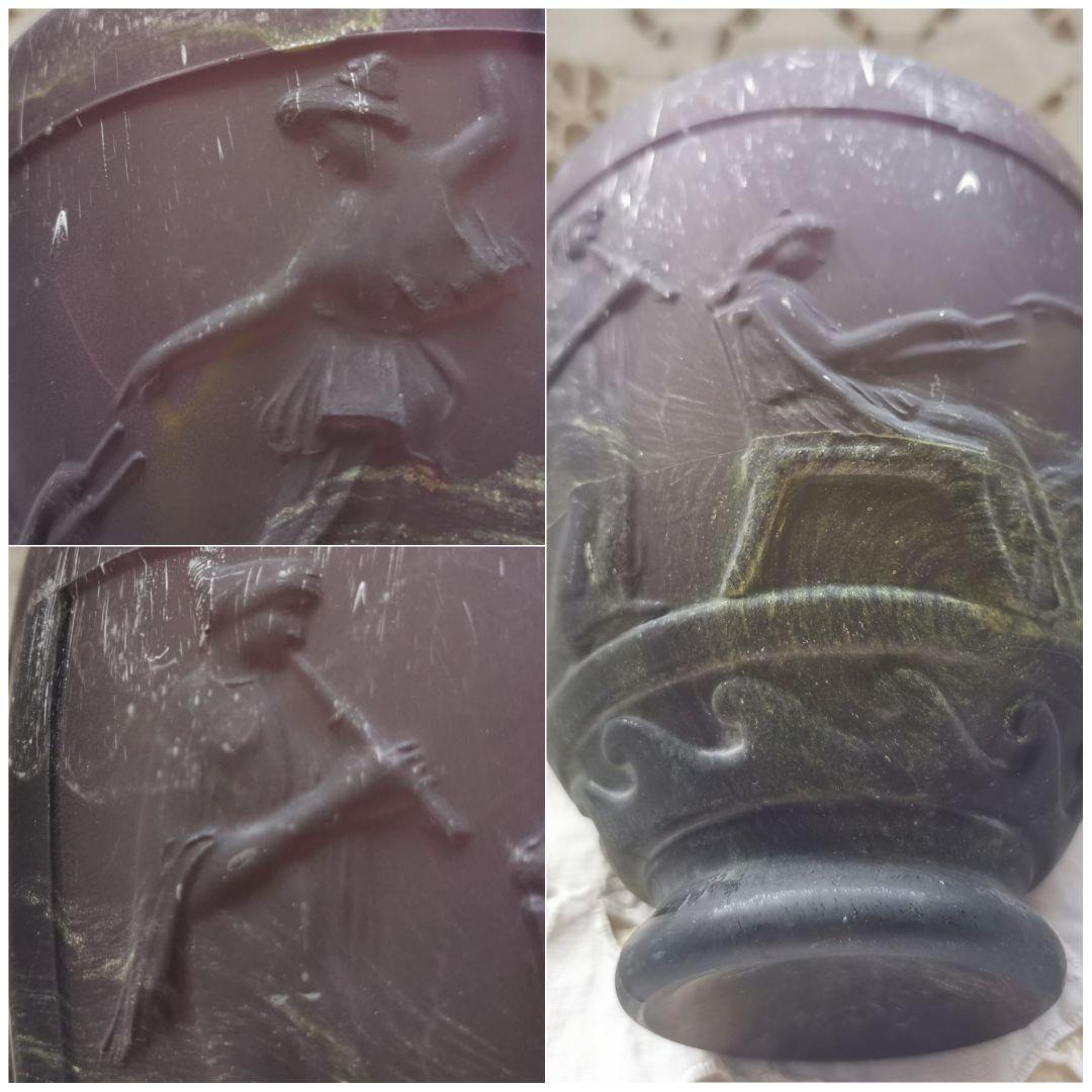 アンティーク ジョルジュドフール ギリシャ神話 女神 神殿 パート・ド・ヴェール