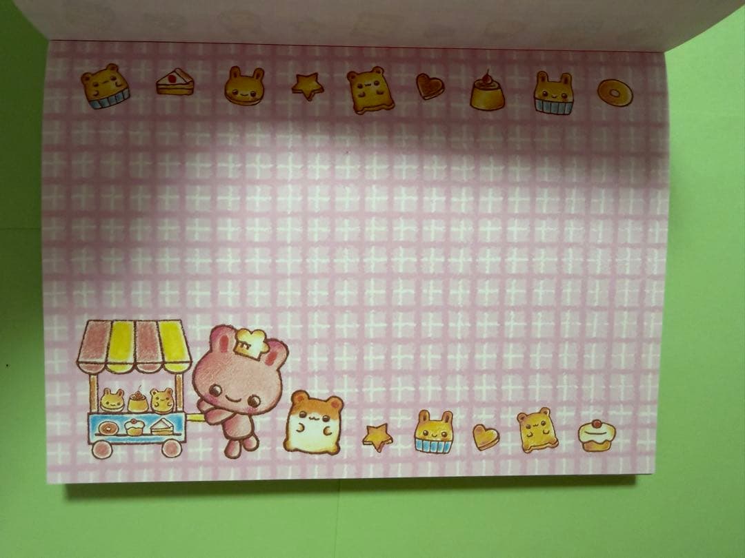 平成レトロ はむうさ菓子工房 メモ帳 シール付き ハムスター うさぎ
