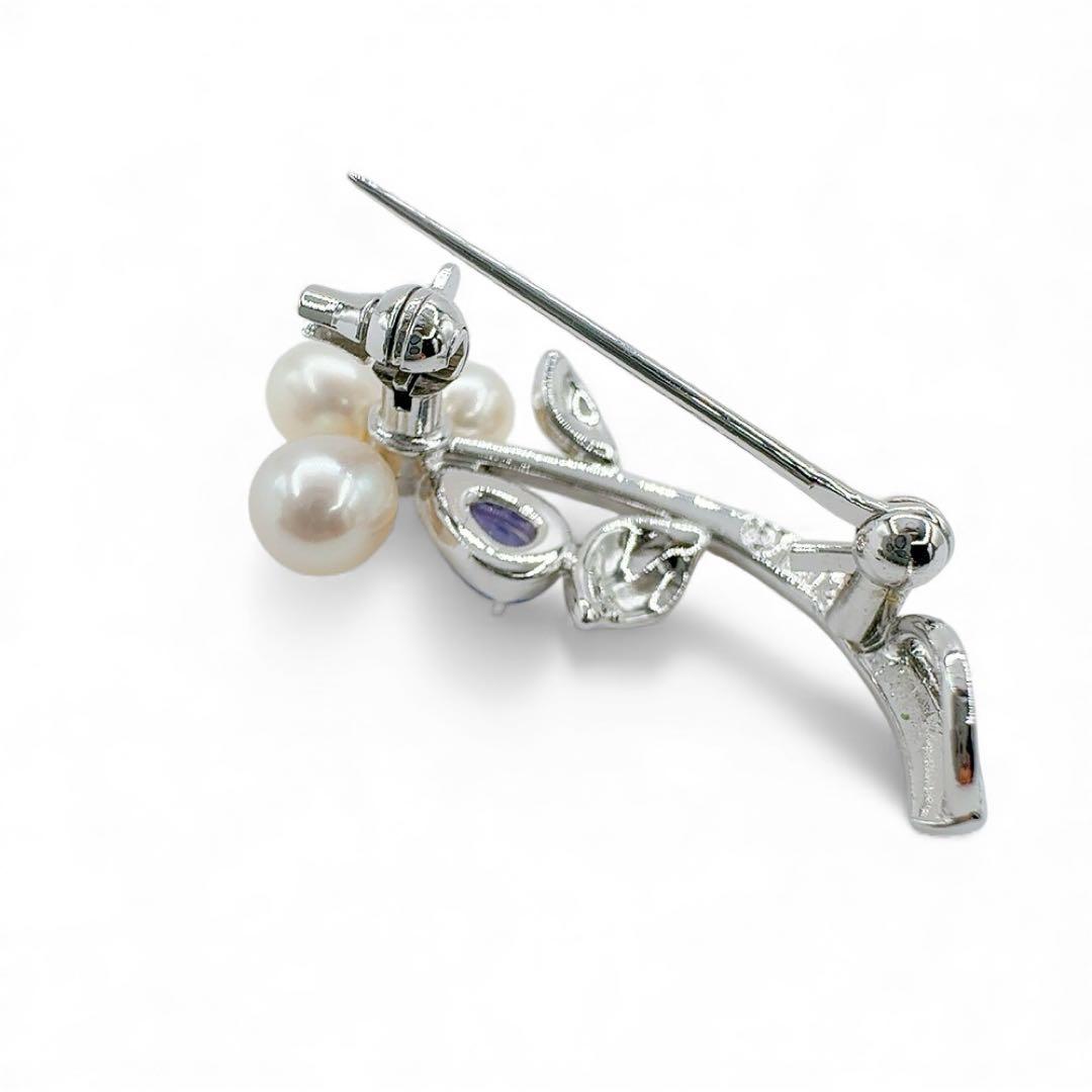 【高級/高品質】タサキ ブローチ ネックレストップ パール 真珠 シルバー 刻印