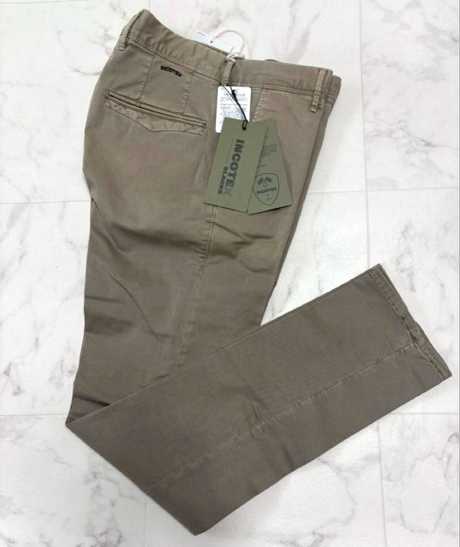 【新品未使用】INCOTEX(インコテックス)ガーメントダイ コットンパンツ