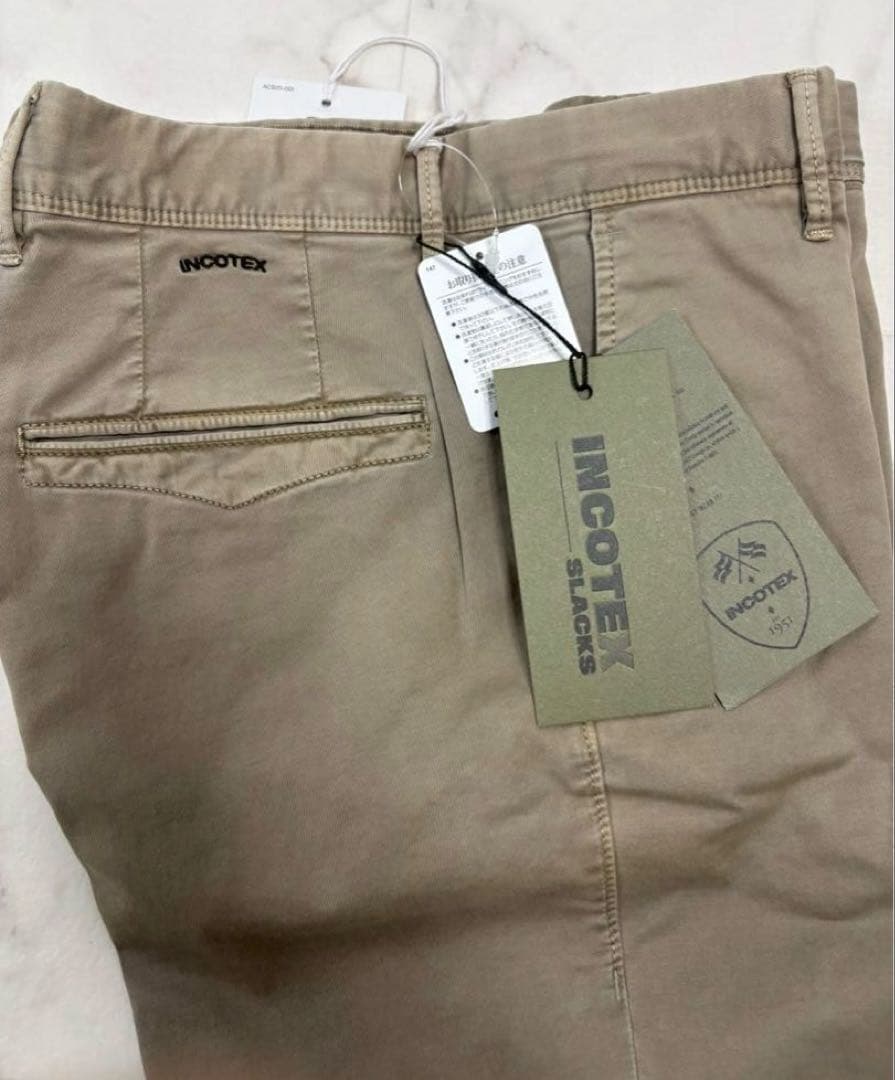 【新品未使用】INCOTEX(インコテックス)ガーメントダイ コットンパンツ