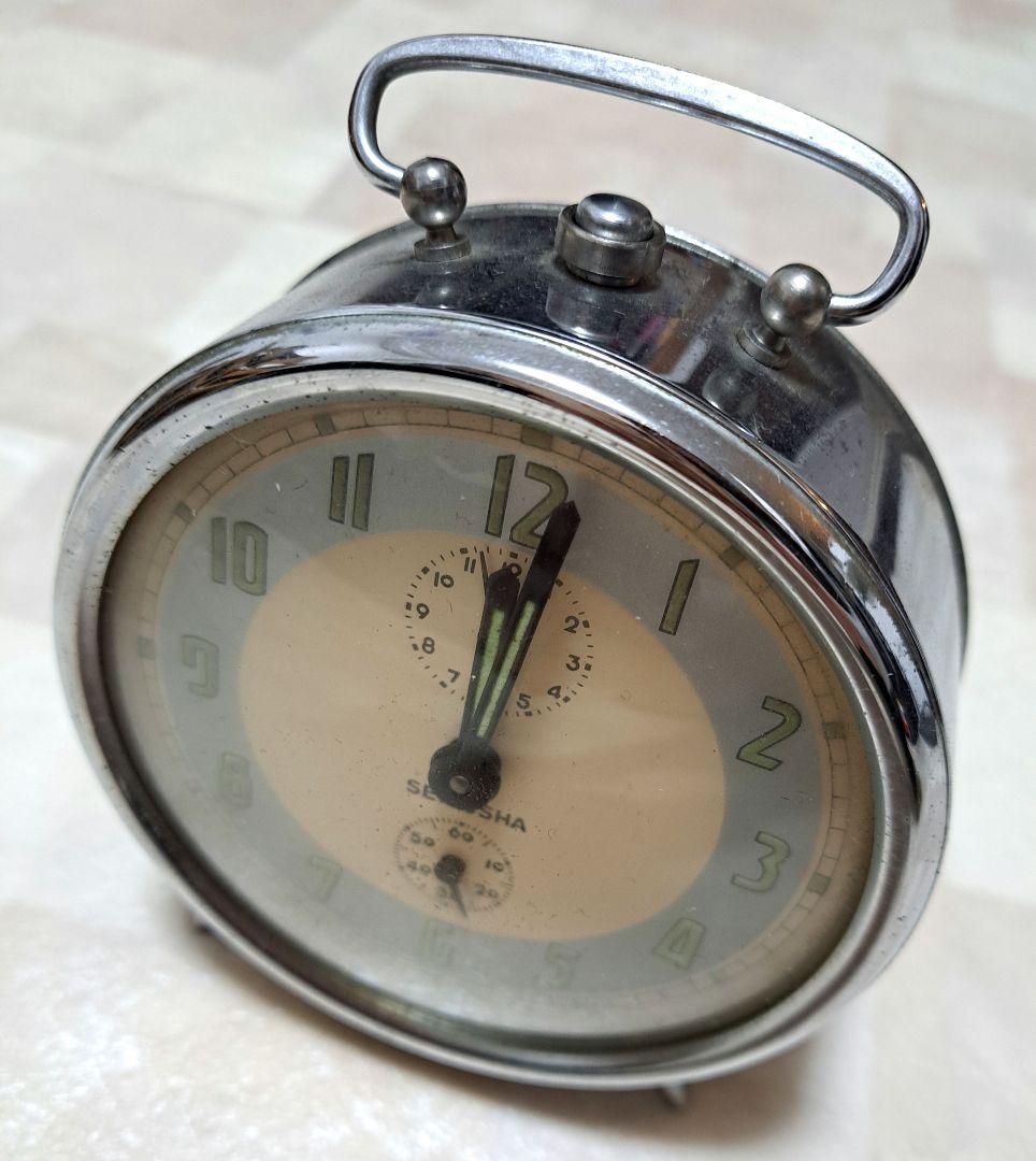 C*u様 精工舎 夜光式　SEIKO ゼンマイ式 目覚まし時計 アンティーク ビ