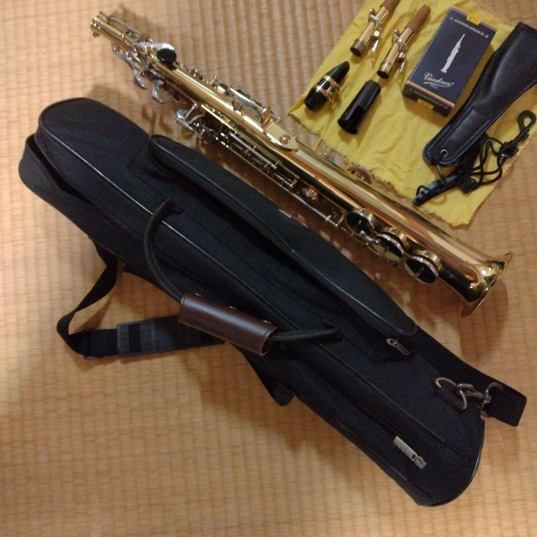 【このセットで演奏可能です】ソプラノサックス本体と付属品