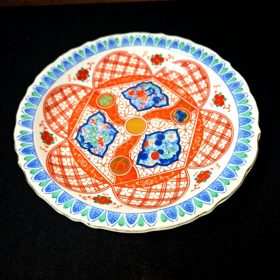 ご購入者様ご確認用　大明成化年製　色絵染付　綾花皿　輪花 深皿　1枚