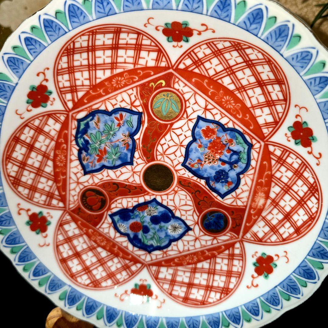 ご購入者様ご確認用　大明成化年製　色絵染付　綾花皿　輪花 深皿　1枚