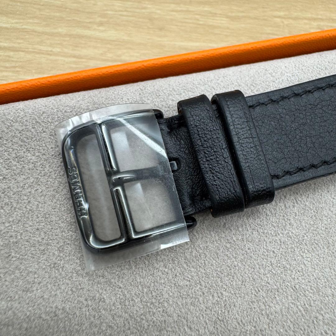 2198 Apple Watch エルメス　ブラック　ドゥブルトゥール　二重