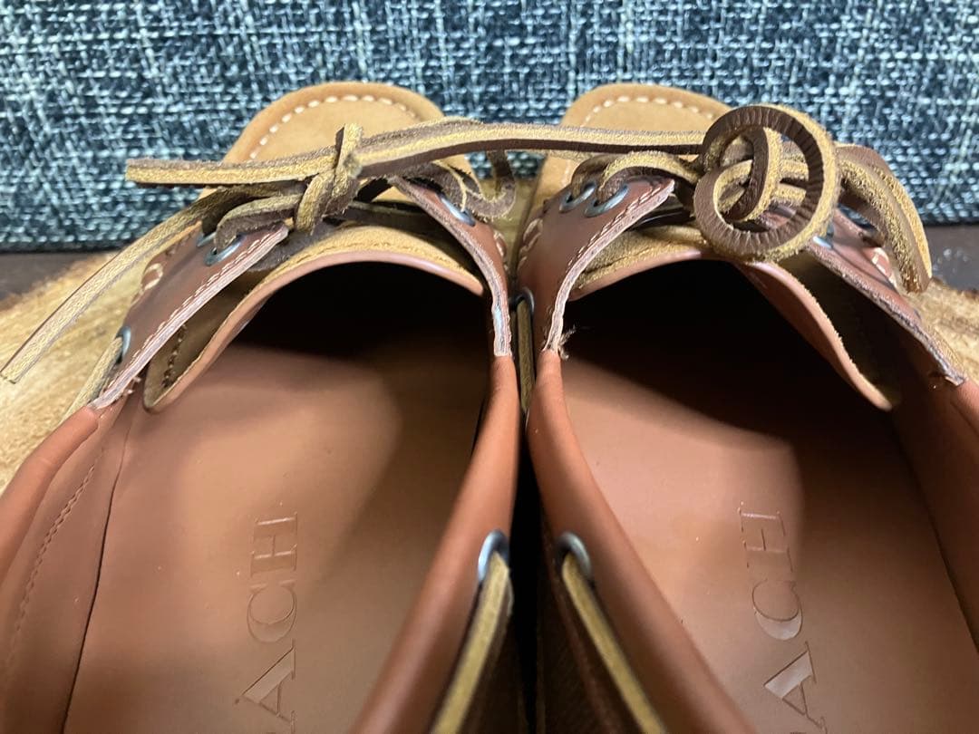【極美品】 COACH コーチ　スウェード×レザー　デッキシューズ
