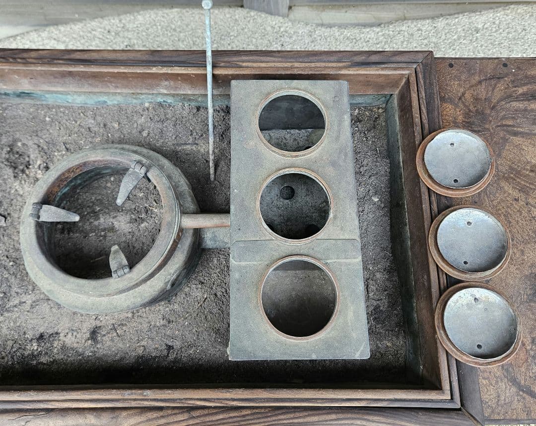 長火鉢 燗銅壷付き五徳 引出し付 囲炉裏 火鉢 古道具 アンティーク