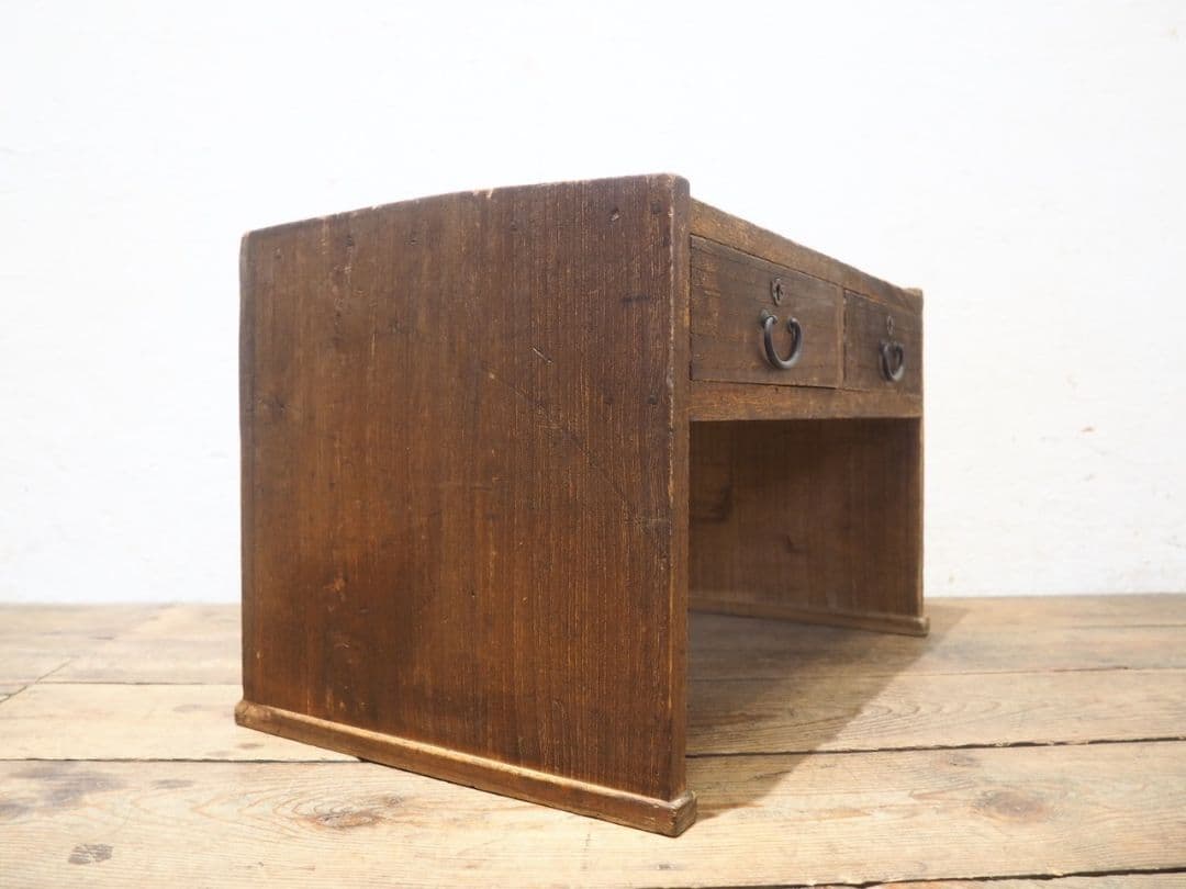 1202 総桐の文机　ローテーブル　陳列台　引き出し　レトロ　アンティーク