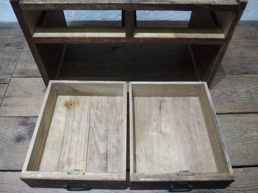 1202 総桐の文机　ローテーブル　陳列台　引き出し　レトロ　アンティーク