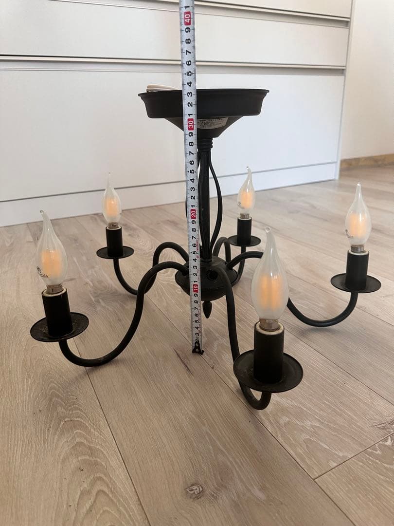 ブラックアイアン5灯シャンデリア