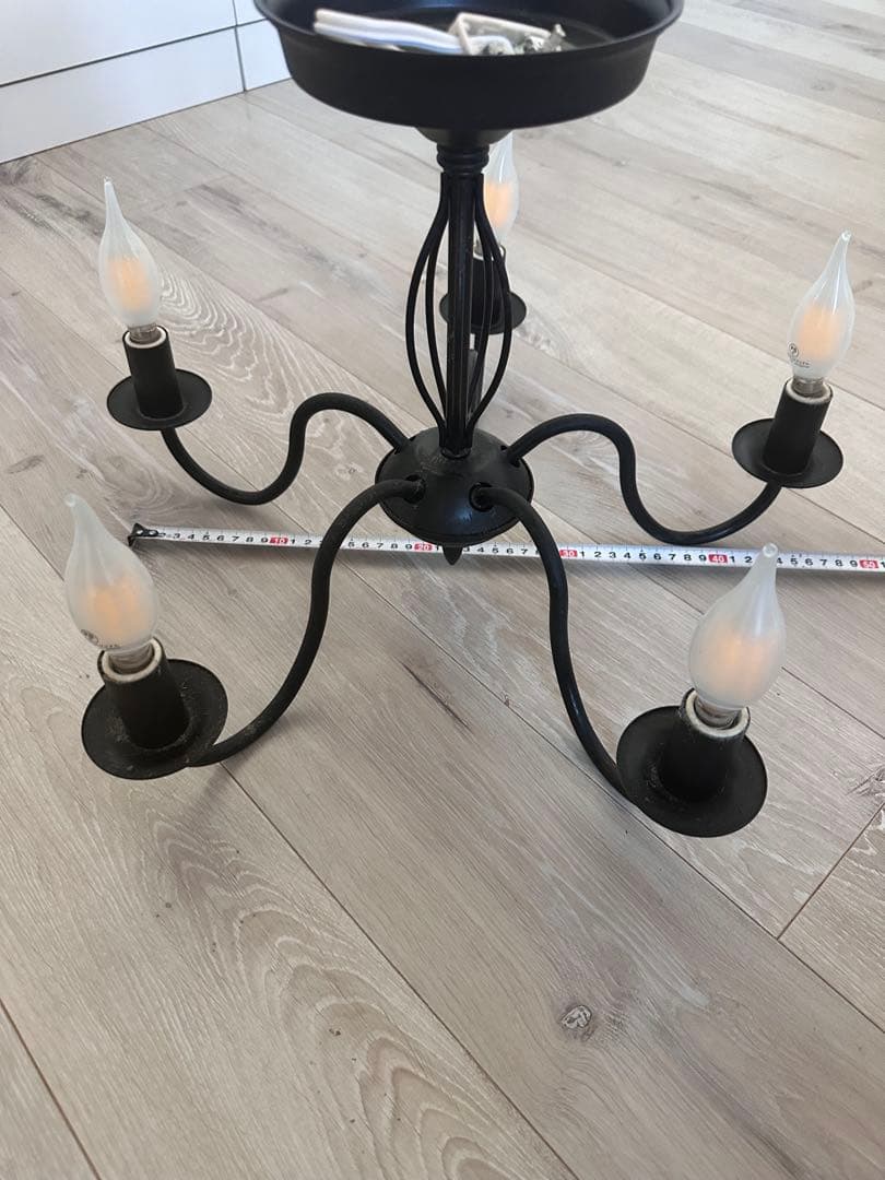 ブラックアイアン5灯シャンデリア