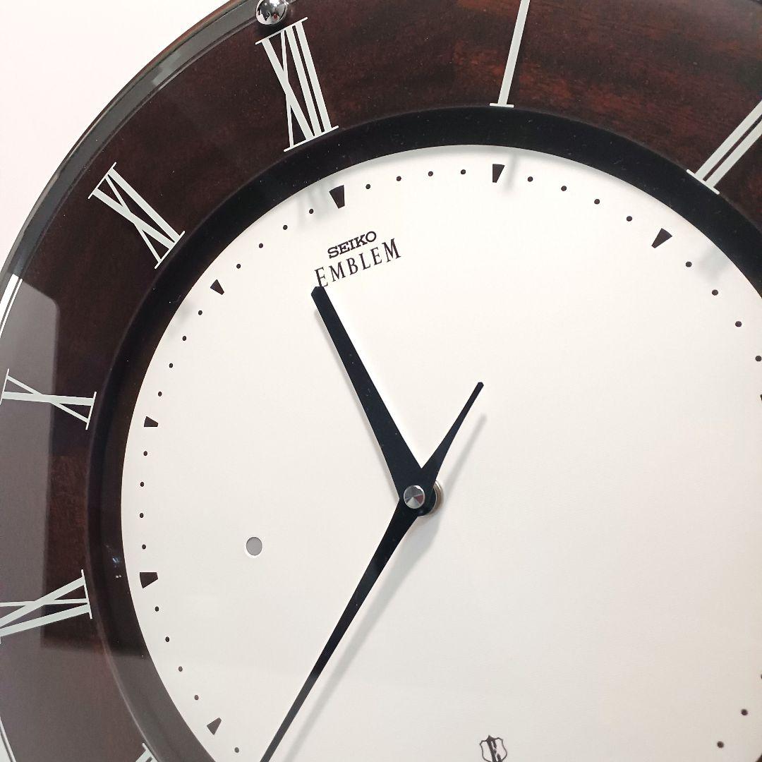 美品☆SEIKO EMBLEM セイコー 電波時計 掛時計 HS540B 無垢