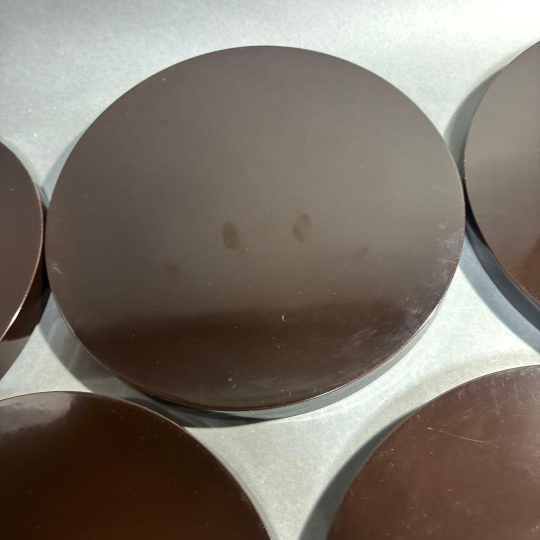 長野横笛　丸盆　５膳　共箱