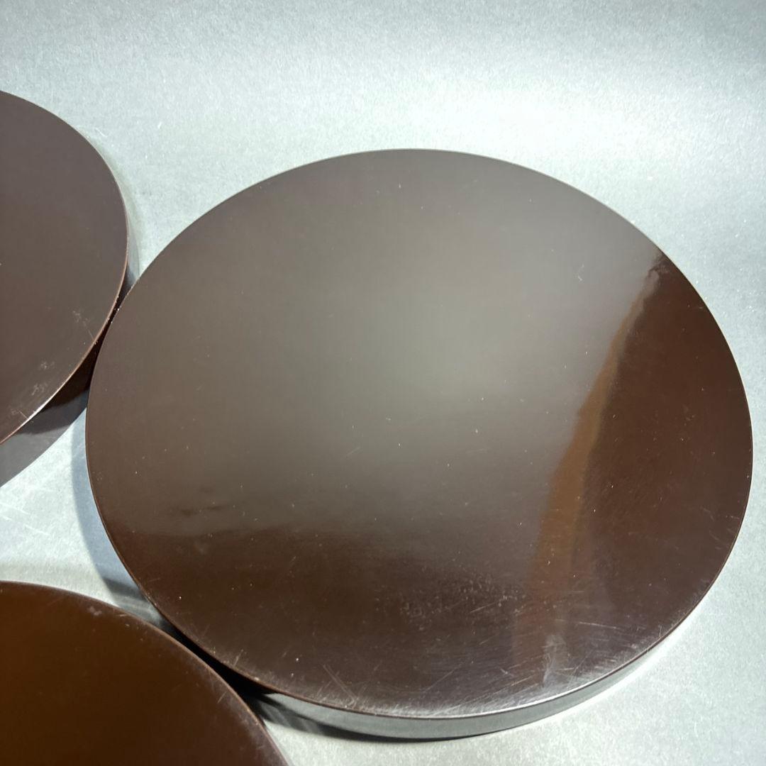 長野横笛　丸盆　５膳　共箱