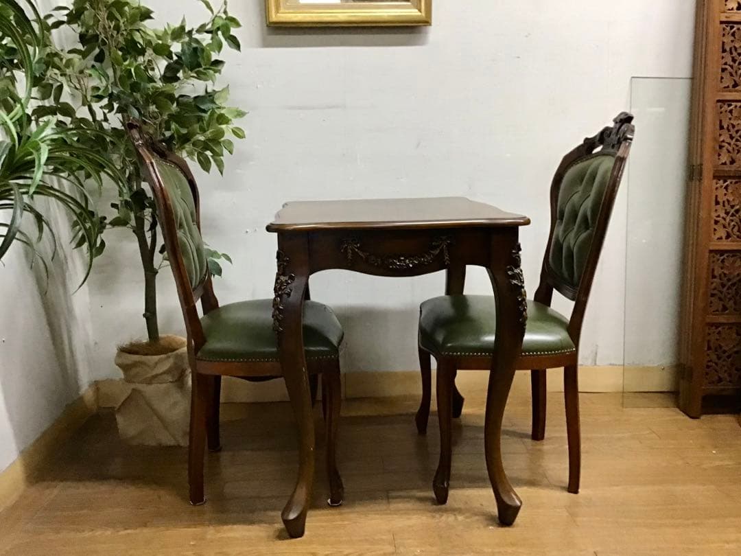 アルパカ☆管270☆イタリア製☆アンティーク☆2人用ダイニングテーブル