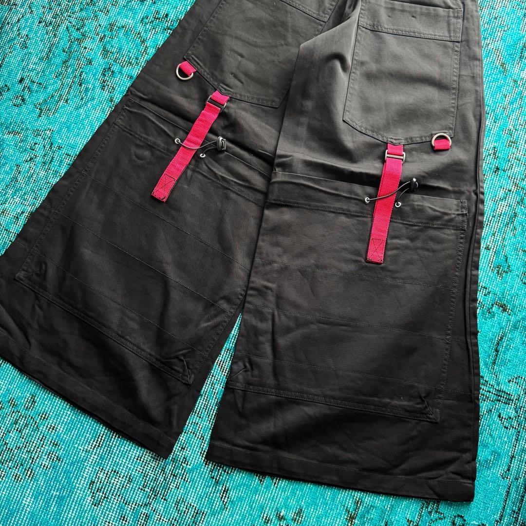 80s NOS \"stuka\" rave pants BLACK × RED