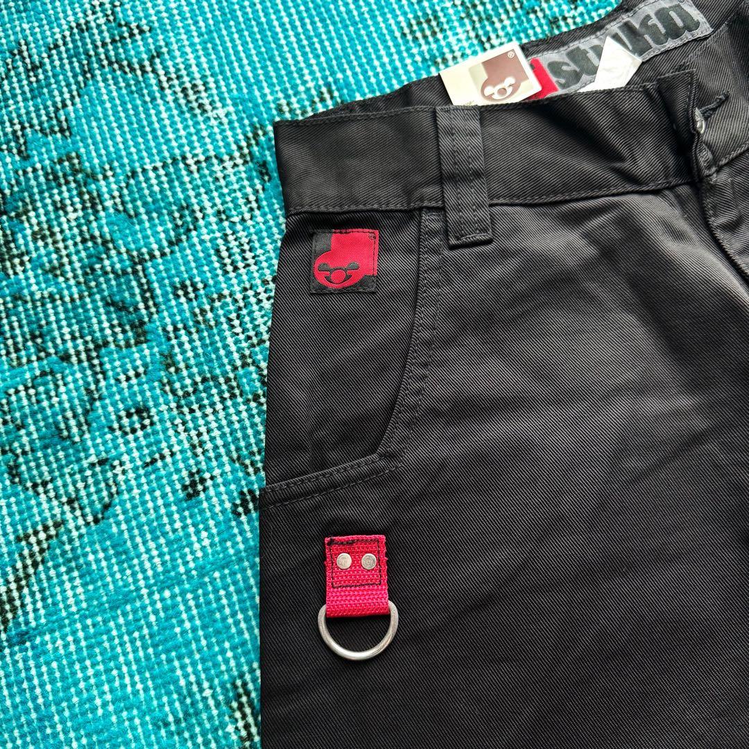 80s NOS \"stuka\" rave pants BLACK × RED