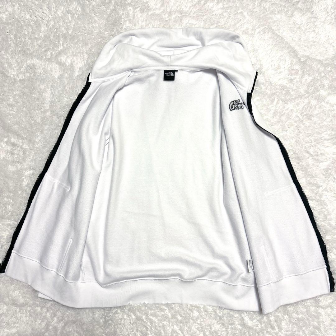 美品✨THE NORTH FACE ジップパーカー 白 XL 刺繍ロゴ