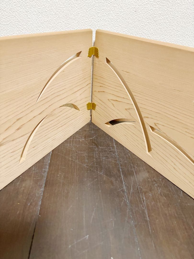 ほぼ未使用 茶道具 川瀬表完作 杉木地 玄々斎好写芦透 板風炉先屏風 印有 紙箱