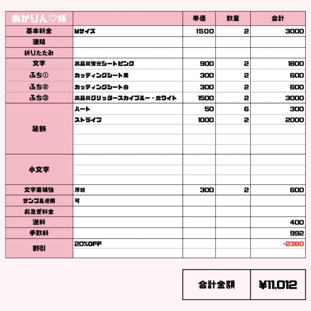 あかりん♡【1/29発】うちわ文字 連結 文字パネル 団扇屋さん オーダー