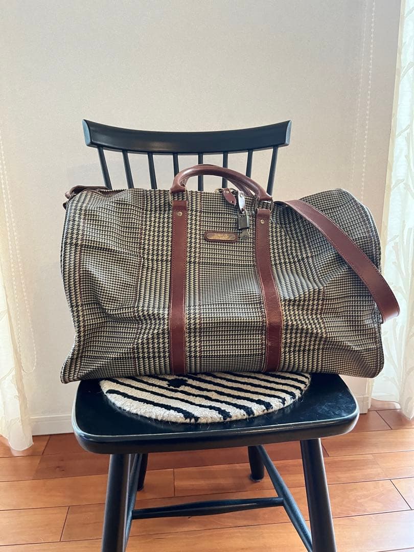 ラルフローレン　ボストンバッグ　2way　斜め掛け　鍵付き　千鳥格子