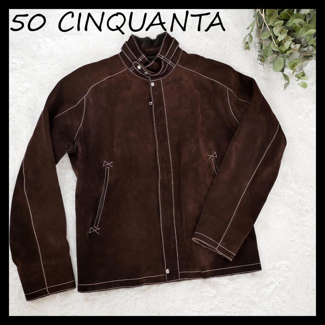 【極美品】50 チンクアンタ　スエードレザージャケット　ブラウン　L相当